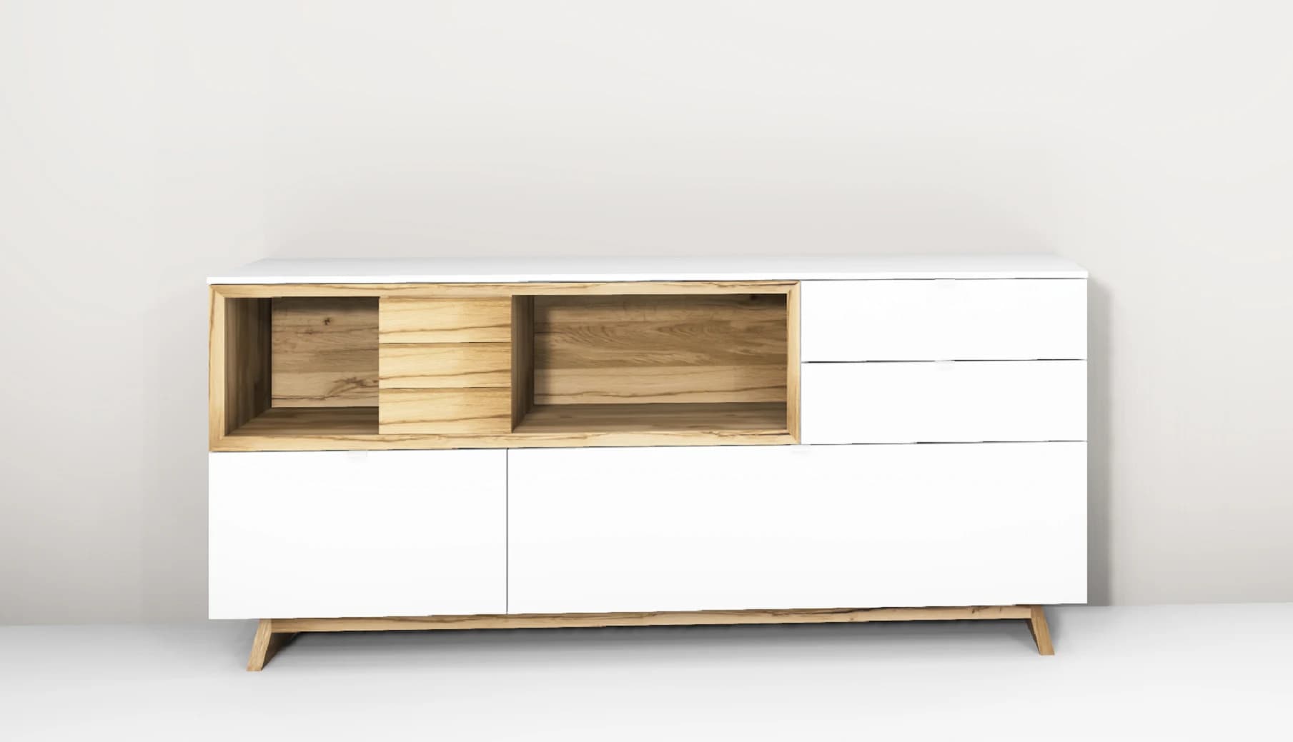 Sideboard- Lack, Weiß