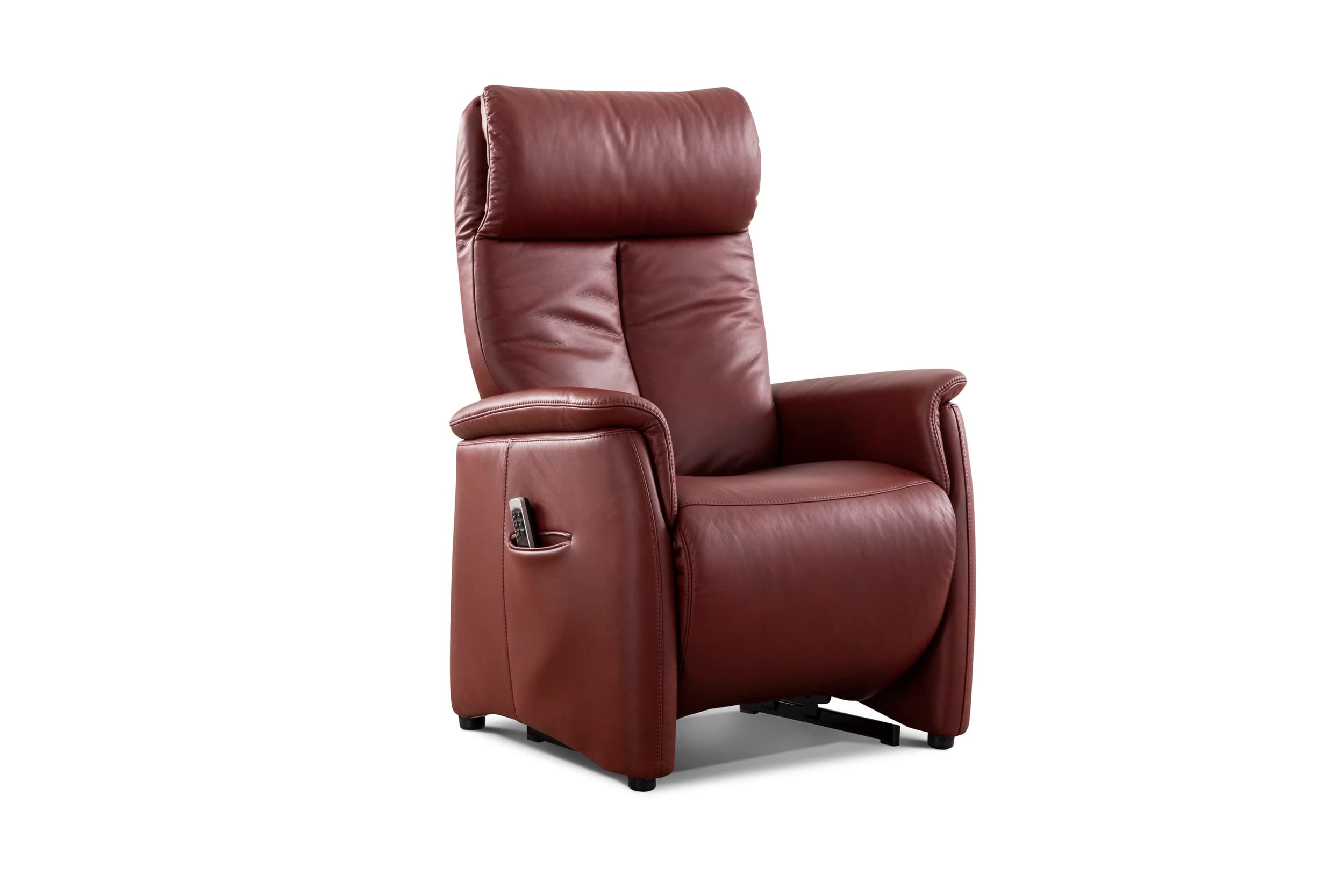 Fernsehsessel EM Gotha - Relaxfunktion (2-motorisch), Leder, Bordeaux