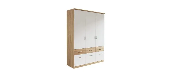 a7990438171a046296ddabf22bec37a3b23342f2 Schrank ROYAN B136 cm Eiche Dekor Wei Freisteller 1