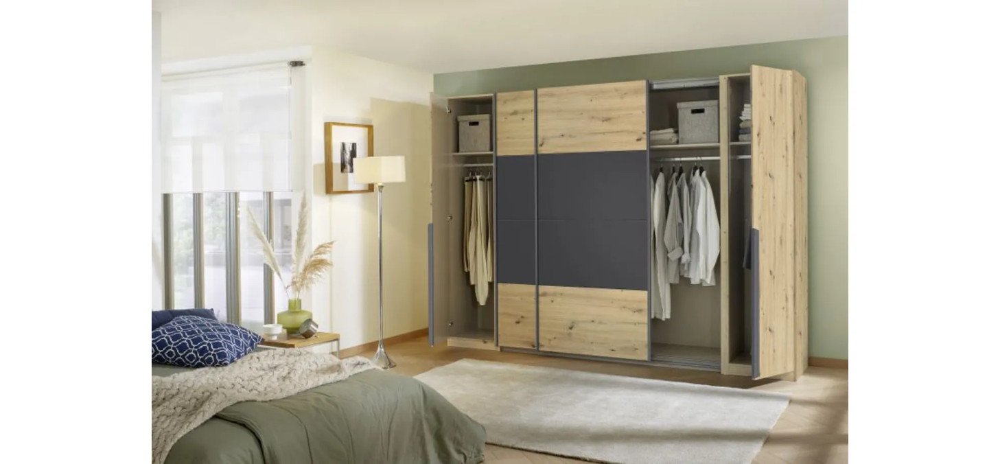 357943476561427a9fad015742f440f3f6ec555a Schwebet renschrank ROMAN Eiche Dekor Grau 180 cm Detail