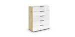 a31c5109af12ed926bb9feab29c9388dcd18c7ae Kommode RIPP Eiche Dekor Glas Wei Glas Wei Freisteller 1