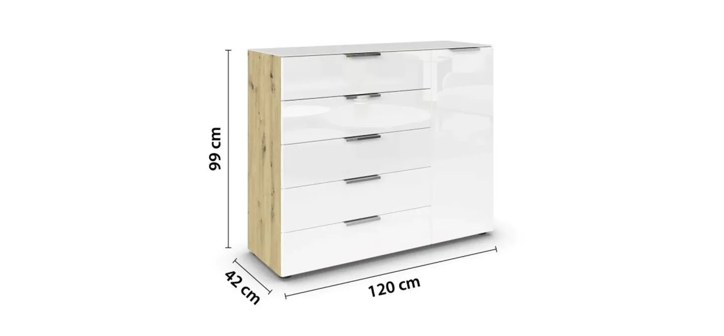 f56b8201a68f89fe86955623e202bc511e343b5f Kommode 2 RIPP Eiche Dekor Glas Wei Glas Wei Bema ung