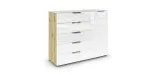 8fd2090caf062cb778e8f040b57a4065fd615814 Kommode 2 RIPP Eiche Dekor Glas Wei Glas Wei Freisteller 1