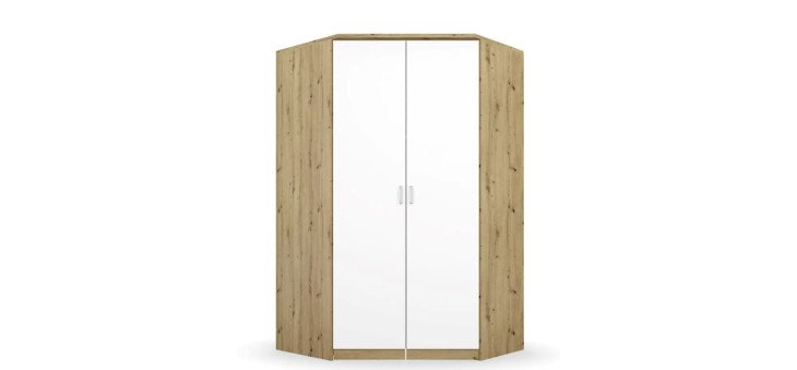 7147d63a46f128077ed63ef497a85ebe804db89e Eckschrank ROYAN Eiche Dekor Wei Freisteller 1