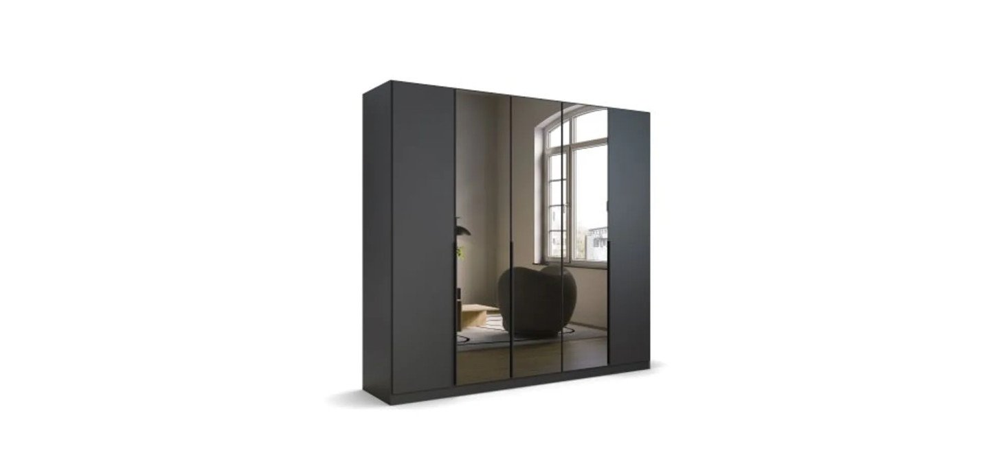 a24b6531e6e1d226b8581ee829d896b98cc8895e Dreht renschrank Skyla B 226 cm Grau Spiegel Freisteller 1