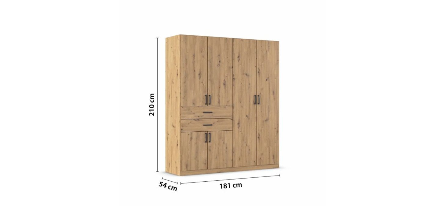 b9fb1736e8ffa4975d826456ca958f98917db30a Dreht renschrank Maika 180 cm Eiche Dekor Bema ung