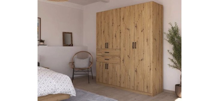 f3ea33f7469a9b00a85131437ce68d7cac3c0e51 Dreht renschrank Maika 180 cm Eiche Dekor Milieu 1