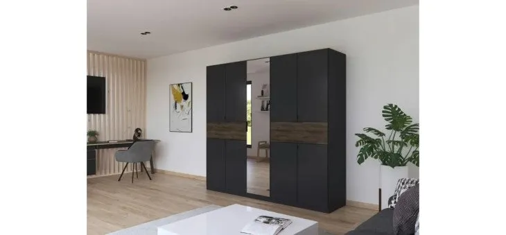 3da1e85d4b4ab3b87f72faf30a348e1200b9781a Dreht renschrank Ticao B 226 cm Grau Metallic Milieu 1