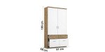 9e712642cb81c1730d1bb7cd7194bf3c772b394f Dreht renschrank ROYAN 91 cm Eiche Dekor Wei Detailbild Bema ung