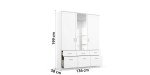28e33db57c2af9b97d48e3c3669c0108773c4d53 Dreht renschrank ROYAN B 136 cm Wei Spiegel Bema ung