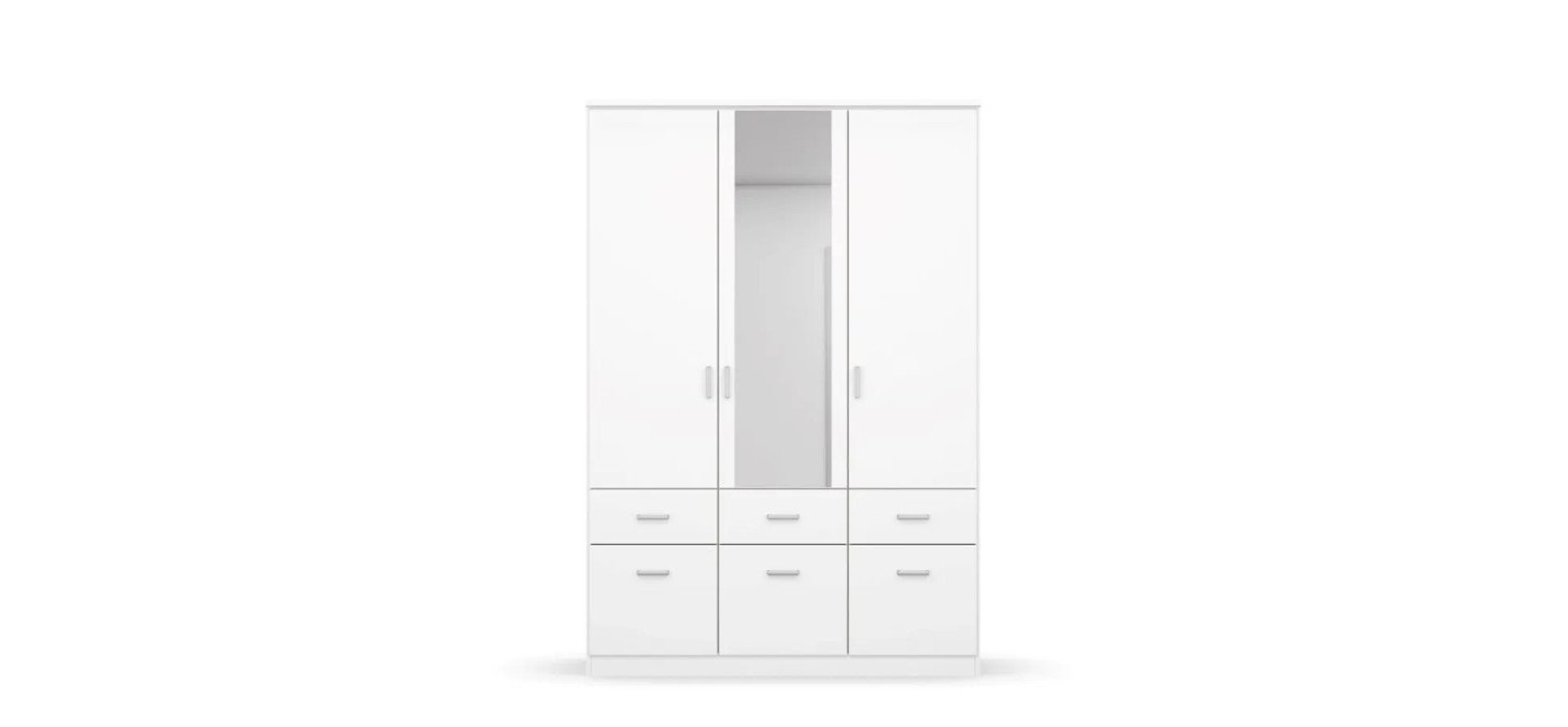 64e65105d1883bfa80f674027d1cbc8165c1e907 Dreht renschrank ROYAN B 136 cm Wei Spiegel Freisteller 2