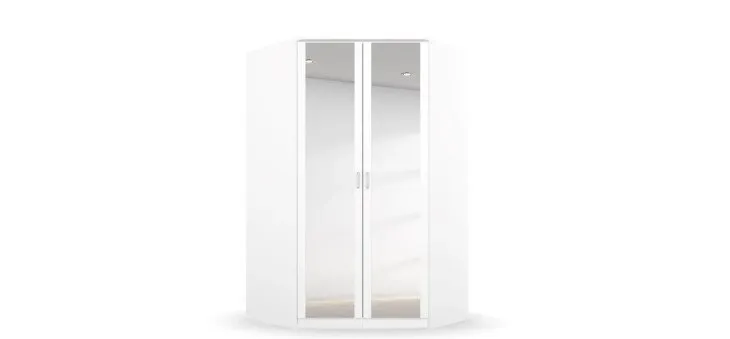 11d33ed0dc0ef69f2239ce36f480796fc97e0c40 Eckschrank ROYAN B 117 cm Wei Spiegel Freisteller 1