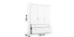 69d64f4dc9b9aec338552b5366dddf6b562f386a Dreht renschrank ROYAN B 136 cm Wei l Bema ung