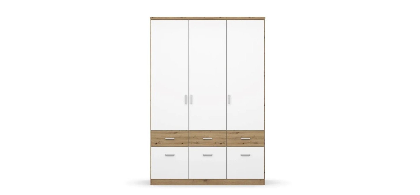 4afeaa01b70b90357118557dbabe152c39beaae8 Dreht renschrank ROYAN B 136 cm Eiche Artisan Wei Freisteller 2