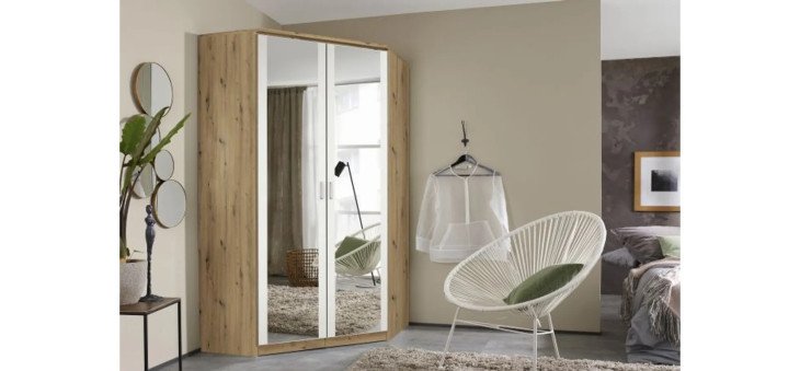 b155723a82dabd77ef4bb0d67ffffa576ea7b54e Dreht renschrank ROYAN B 117 cm Eiche Dekor Spiegel Milieu 1