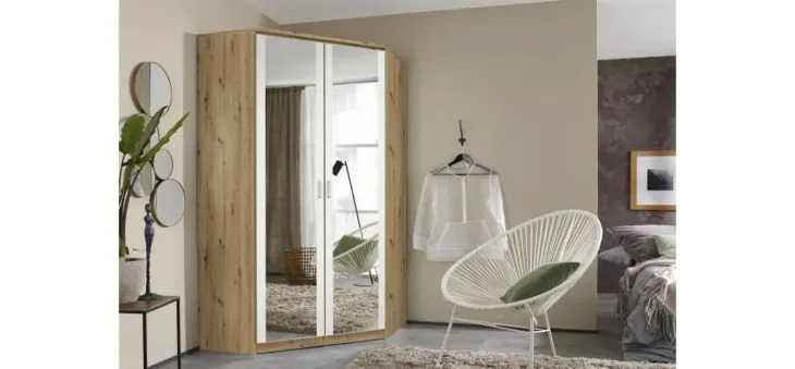 b155723a82dabd77ef4bb0d67ffffa576ea7b54e Dreht renschrank ROYAN B 117 cm Eiche Dekor Spiegel Milieu 1