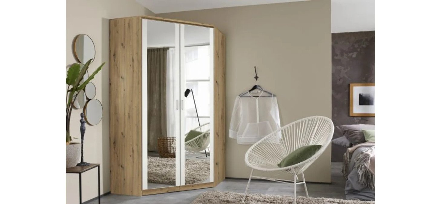 b155723a82dabd77ef4bb0d67ffffa576ea7b54e Dreht renschrank ROYAN B 117 cm Eiche Dekor Spiegel Milieu 1