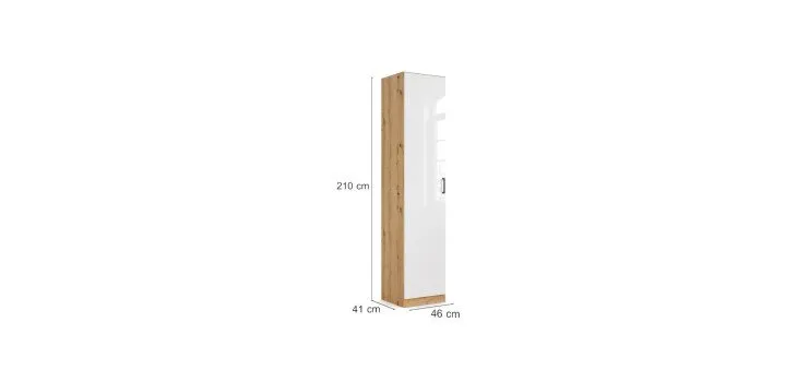 87dca8ca10c3b0328c00f0a2419e3fcbb95ce59c Schrank RHONDA B 47 cm Eiche Dekor Wei HG Detailbild Bema ungen