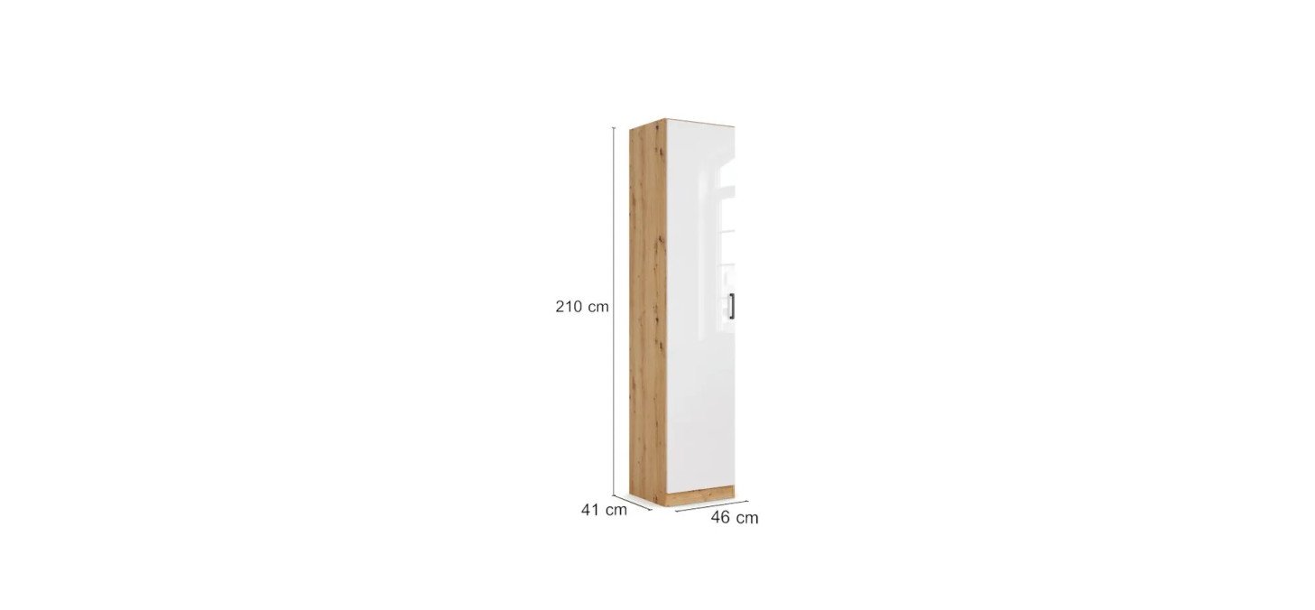 87dca8ca10c3b0328c00f0a2419e3fcbb95ce59c Schrank RHONDA B 47 cm Eiche Dekor Wei HG Detailbild Bema ungen