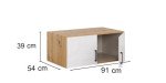 5cd8807321481799071e28b813708f61762586d3 Aufsatzschrank RHONDA 91 cm Eiche Dekor Wei HG Detailbild Bema ungen