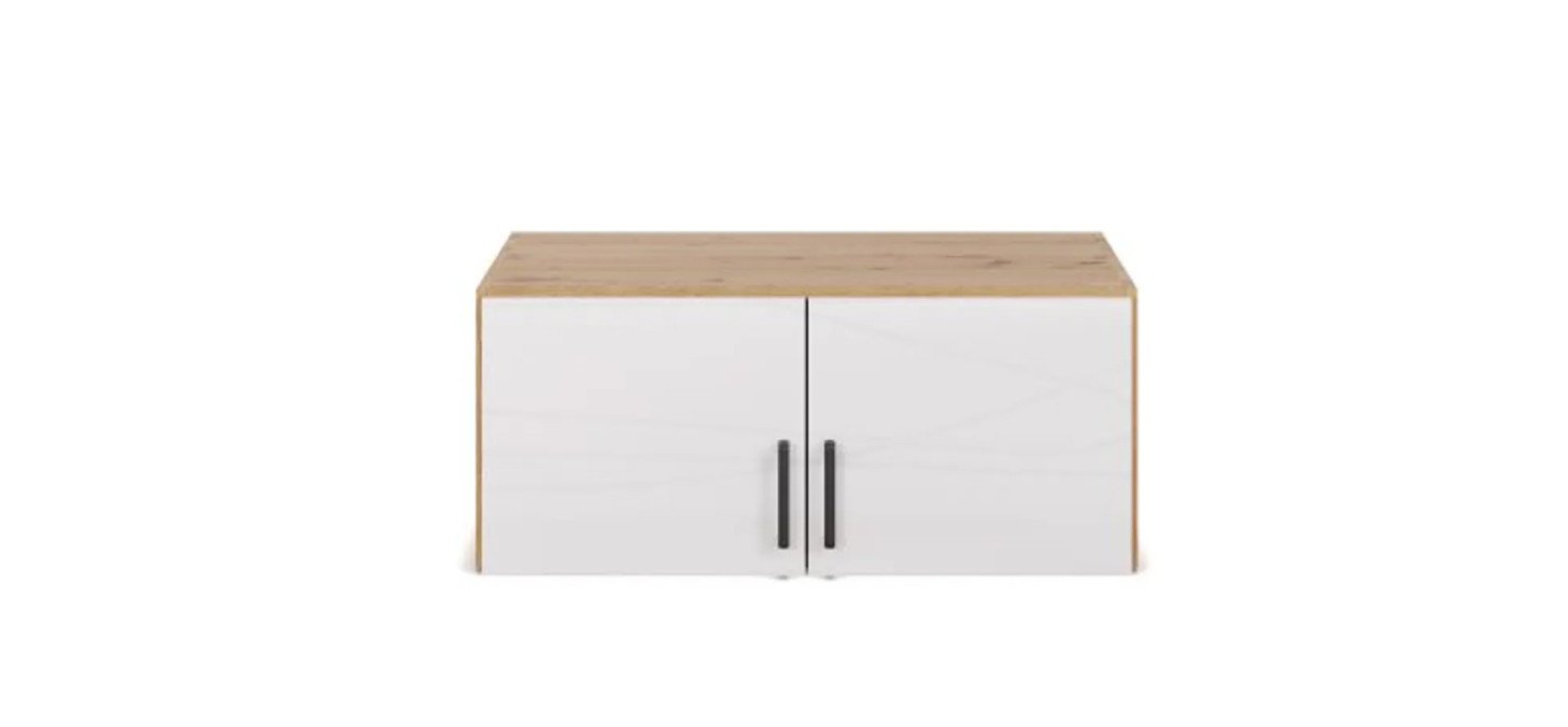 e41f92b27c669a238681e67372a64c0316c9da10 Aufsatzschrank RHONDA 91 cm Eiche Dekor Wei HG Freisteller 2