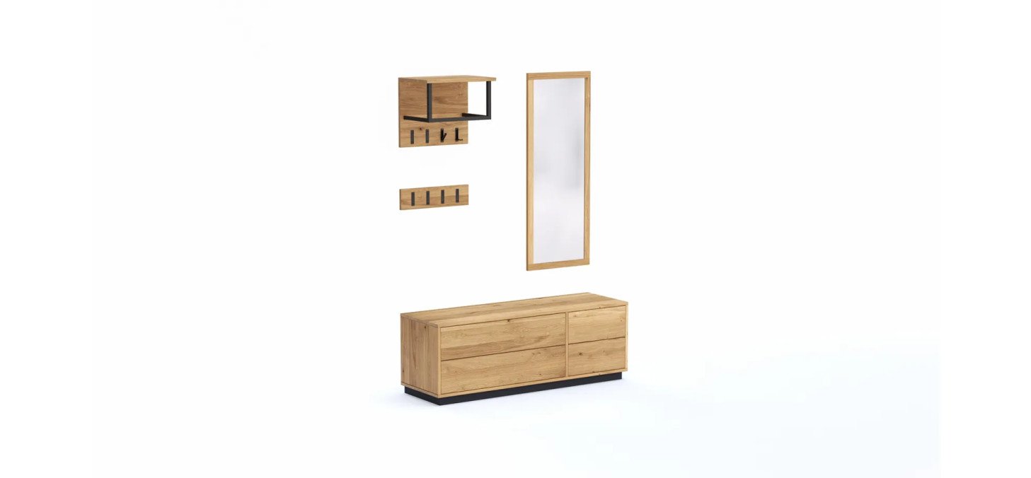 33343d0d2319c804a8077363f991f1897606da1a na Garderobenkombination Williston freisteller 1 Wildeiche massive ge lt sandgestrahlt 134475