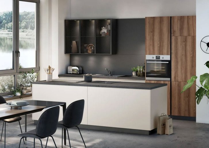 Moderne Kücheninsel in weiß