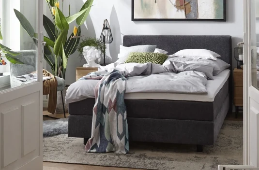 Boxspringbett grau