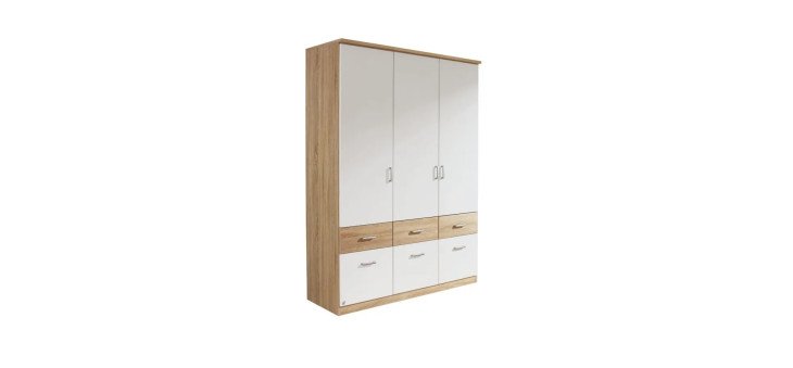 a7990438171a046296ddabf22bec37a3b23342f2 Schrank ROYAN B136 cm Eiche Dekor Wei Freisteller 1