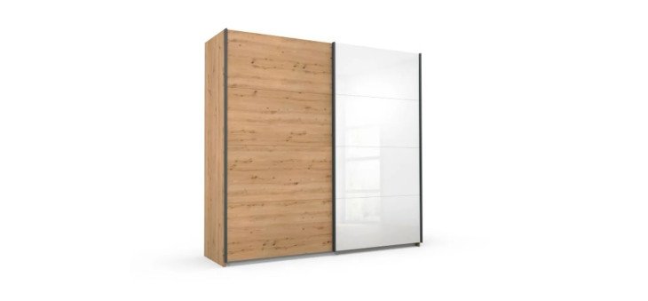 2dc27b21f55ccaf0815d7468f14526e41f4370d8 Schwebet renschrank ROMAN Eiche Glas Champagner FS 1