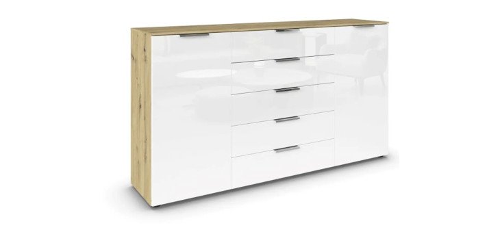 f1c20b9d75b42328f65edef2fd09599b64d9ded6 Kommode 3 RIPP Eiche DekorGlas Wei Freisteller 1