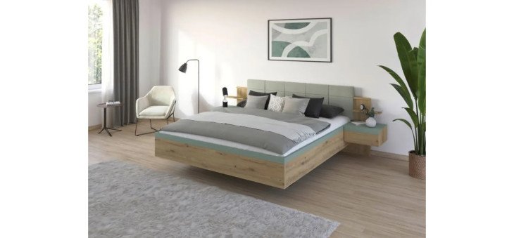 528523cdc187691f47b7e3574862d90c86dd0c4f Bett 180x200 cm Eiche Dekor Salbei Milieu 1