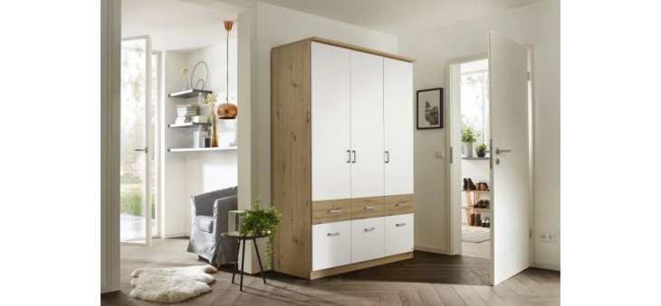 bc94b0d79f823e0385950923df53b915d26feef6 Dreht renschrank ROYAN B 136 cm Eiche Artisan Wei Milieu 1