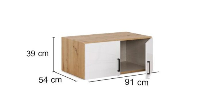 5cd8807321481799071e28b813708f61762586d3 Aufsatzschrank RHONDA 91 cm Eiche Dekor Wei HG Detailbild Bema ungen