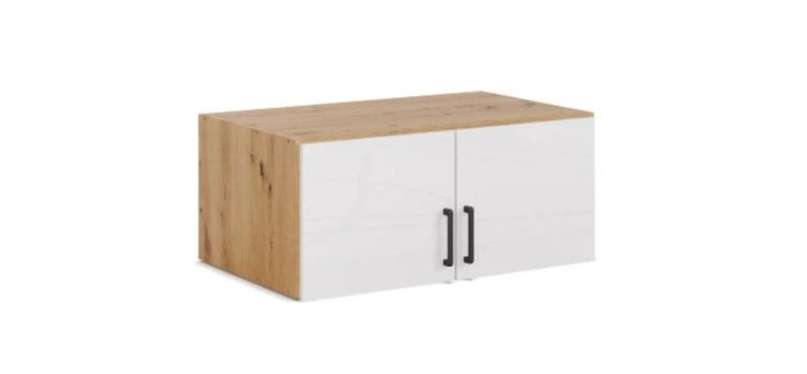 979dc66cb318a3c374fc0cb8ecb1e12837e65957 Aufsatzschrank RHONDA 91 cm Eiche Dekor Wei HG Freisteller 1
