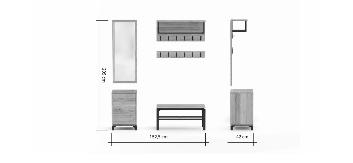 d55a2bea8e5f69f9f273569684db251f29a94368 na Garderobenkombination Williston bemfreisteller Wildeiche massiv ge lt Wildeiche massiv ge 