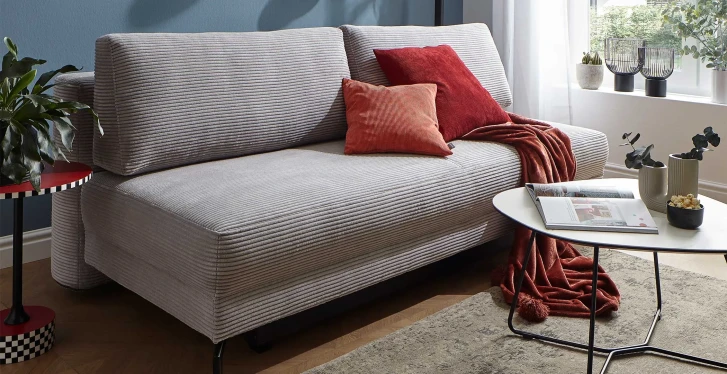 global family schlafsofa salema stoff cord silver header